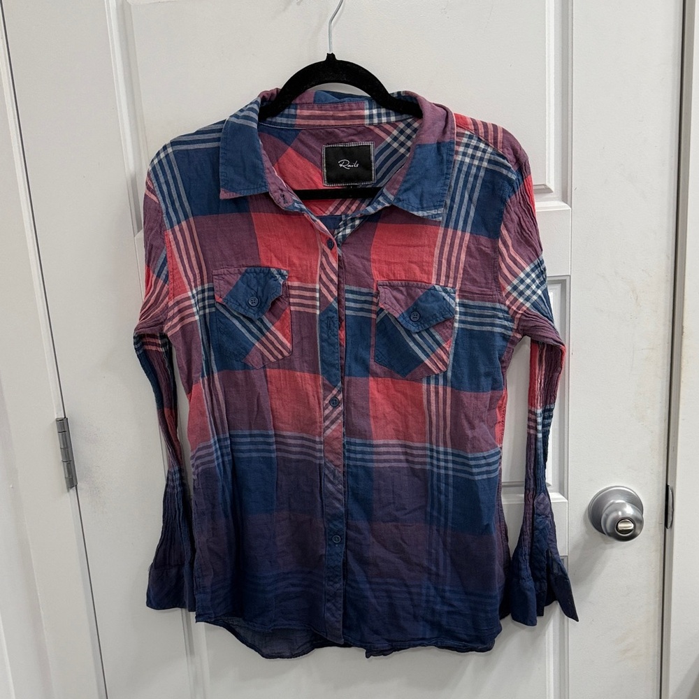 3/$30 Rails Plaid Button-Up‎ Shirt Size Large